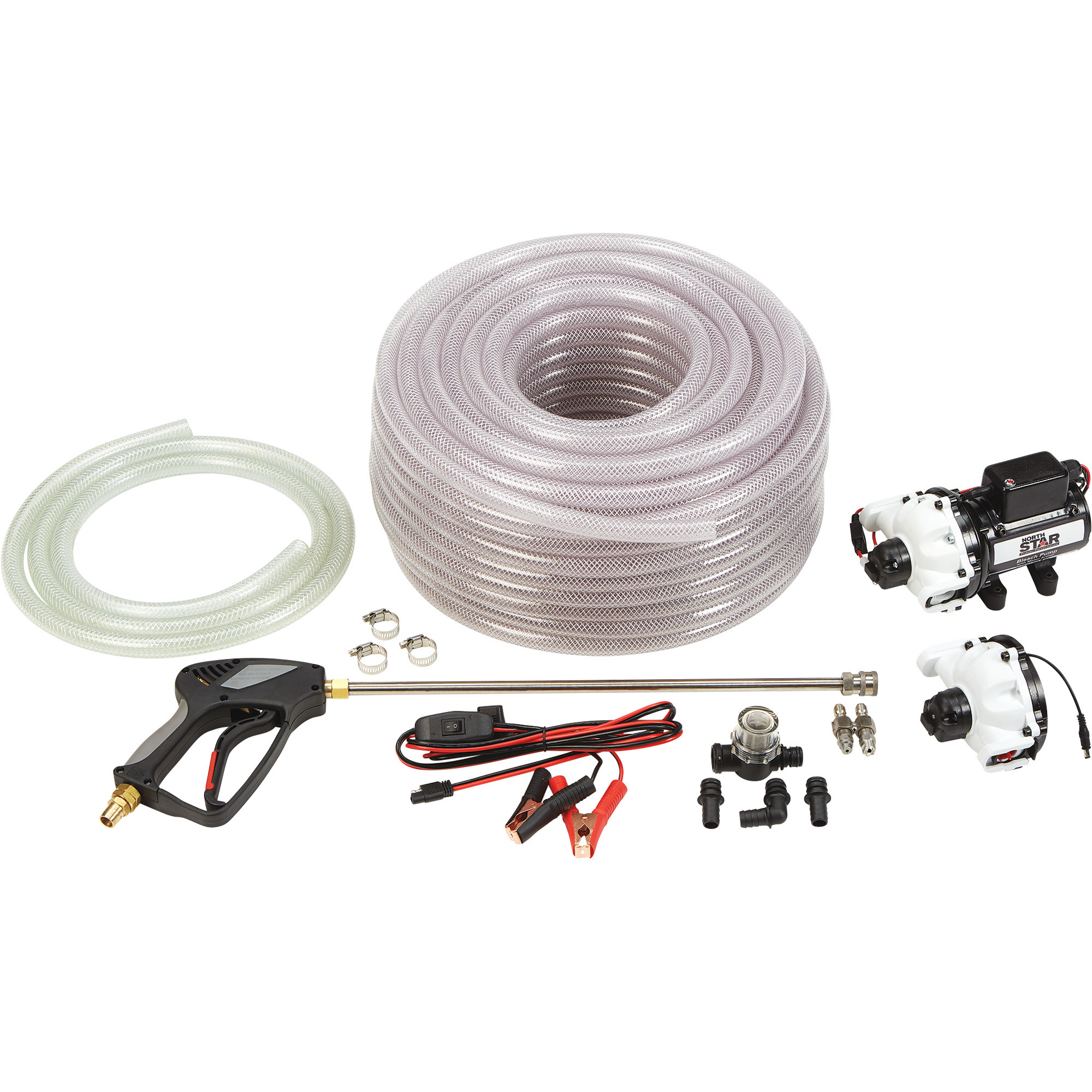 NorthStar Soft Wash Kit — 4.0 GPM Bleach Pump, Hose, Gun and Nozzles